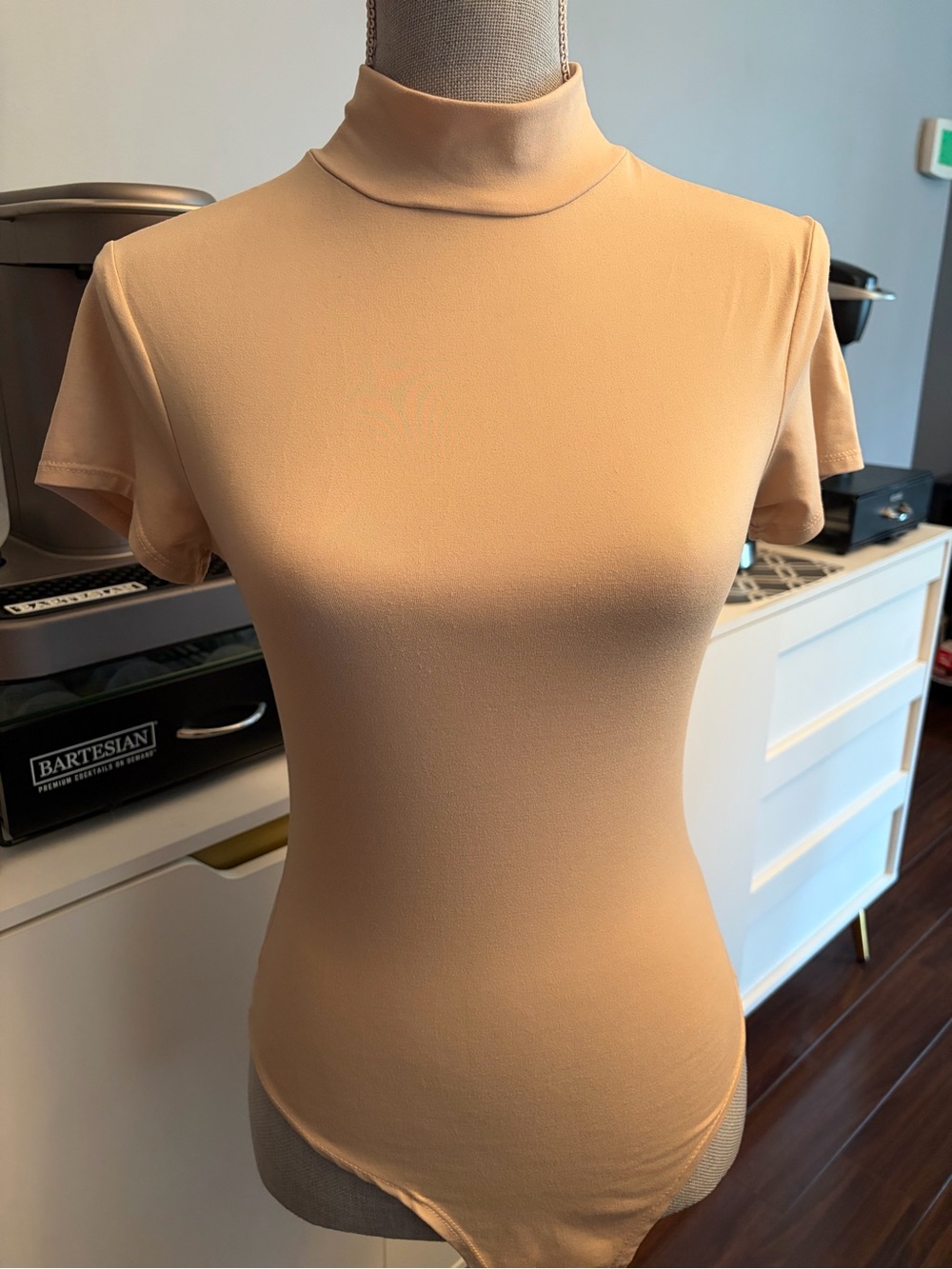 Fashion Nova Basic Mock Neck Bodysuit - Taupe